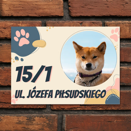 Personalizowana Tabliczka Adresowa z Psem – Numer i Ulica