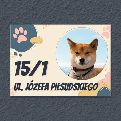 Personalizowana Tabliczka Adresowa z Psem – Numer i Ulica
