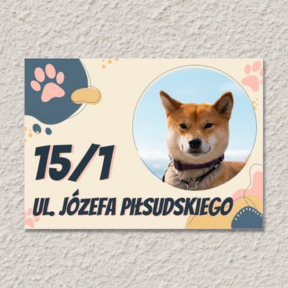 Personalizowana Tabliczka Adresowa z Psem – Numer i Ulica