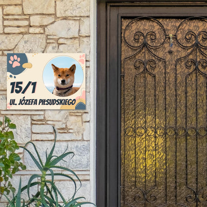 Personalizowana Tabliczka Adresowa z Psem – Numer i Ulica