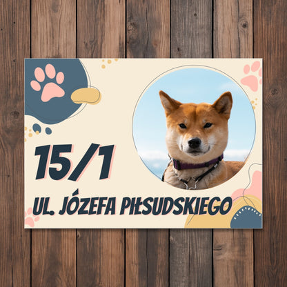 Personalizowana Tabliczka Adresowa z Psem – Numer i Ulica