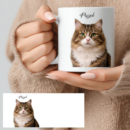 Kubek ze zdjęciem kota i imieniem – personalizowany prezent dla miłośnika kotów