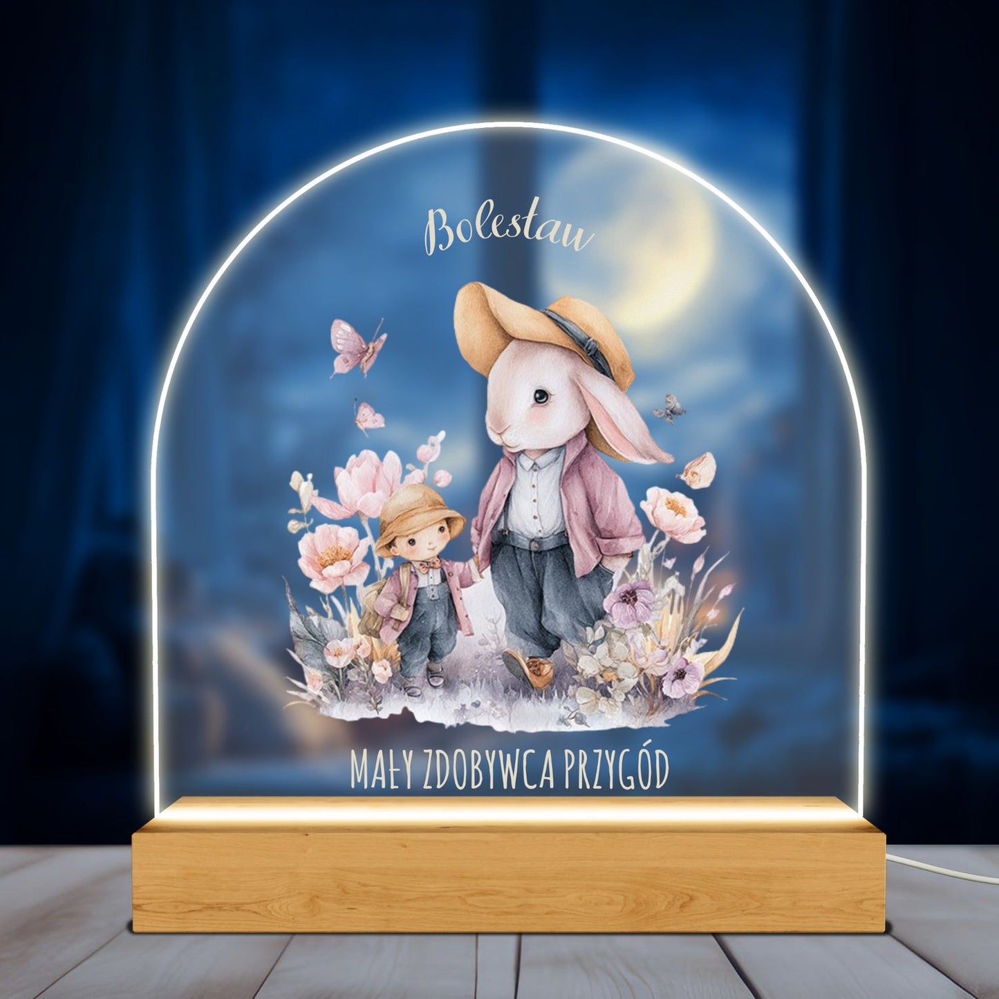 Personalizowana lampka LED – Podróż z Przyjaciółmi, Imię Dziecka