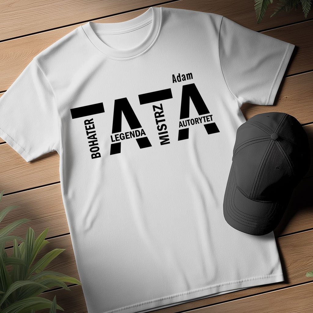 Koszulka TATA z imieniem – prezent dla taty na Dzień Ojca