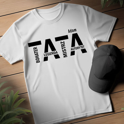 Koszulka TATA z imieniem – prezent dla taty na Dzień Ojca