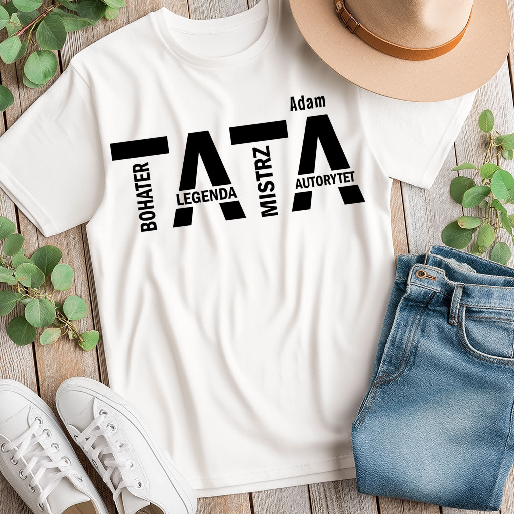 Koszulka TATA z imieniem – prezent dla taty na Dzień Ojca