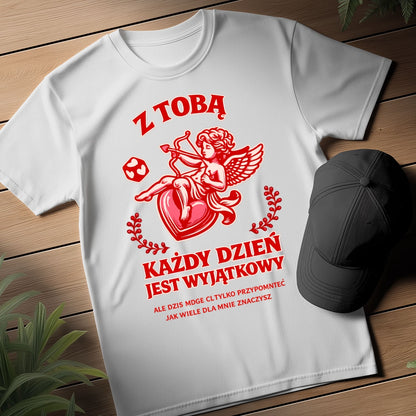 Bluza na Walentynki dla Par – z Tobą Każdy Dzień Jest Wyjątkowy, Prezent z Amorkiem