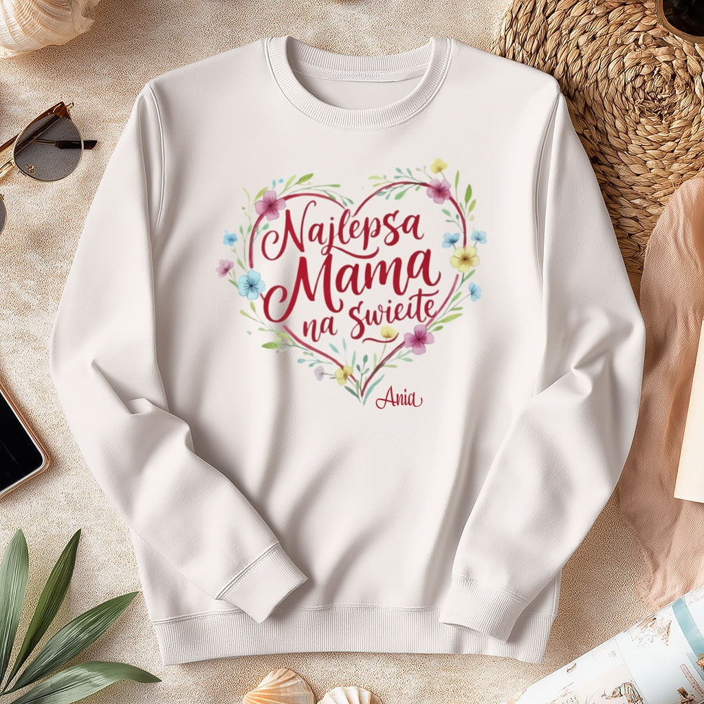 Personalizowana koszulka dla Mamy „Najlepsza Mama na świecie” z imieniem – prezent na Dzień Matki