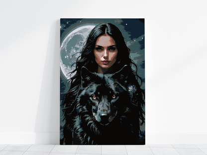 MALOWANIE PO NUMERACH Kobieta i Wilk