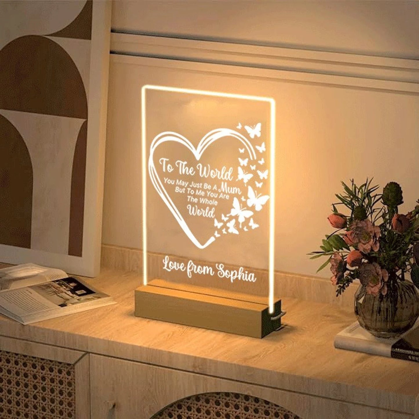 Spersonalizowana szafka nocna ze zdjęciem - prezent dla mamy