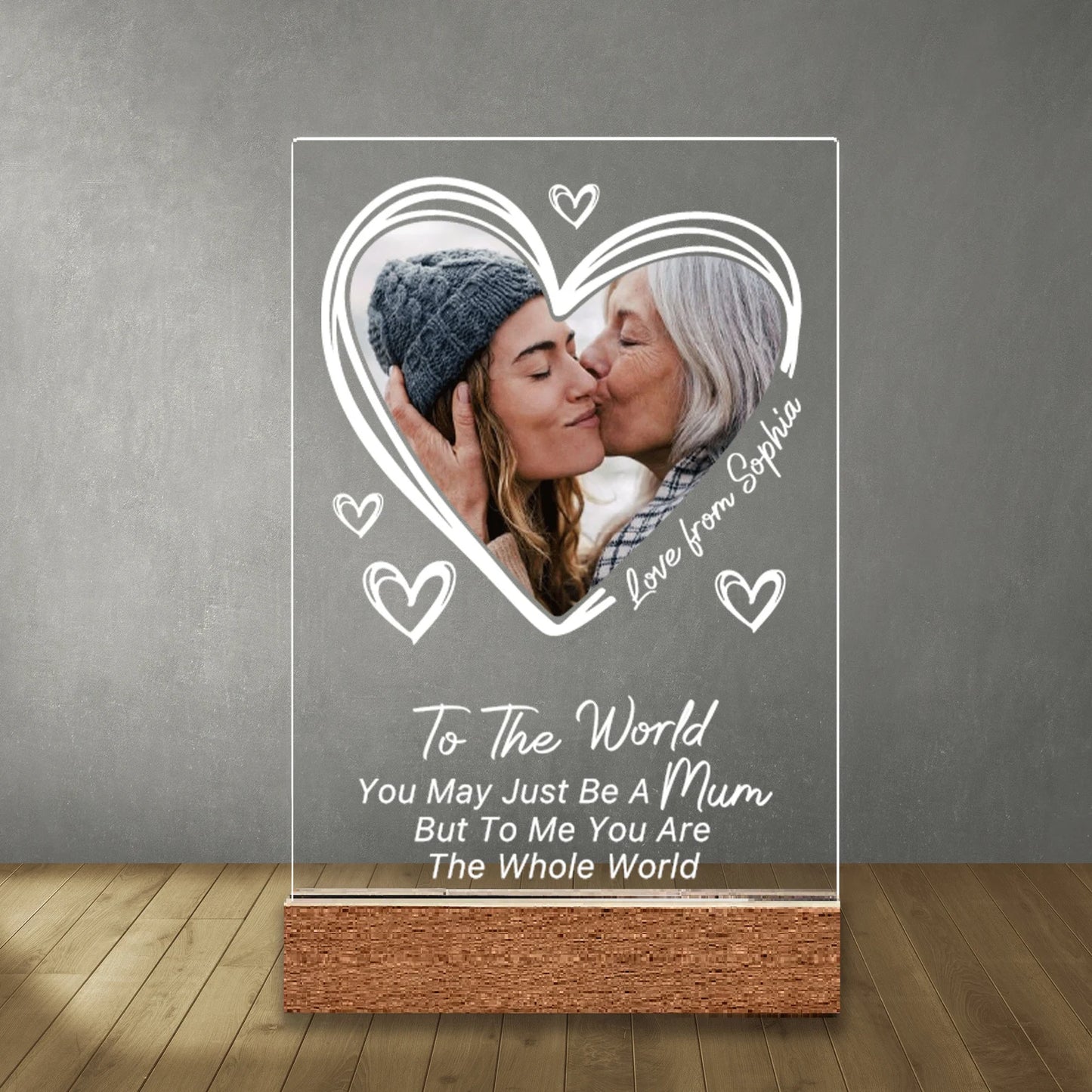 Spersonalizowana szafka nocna ze zdjęciem - prezent dla mamy