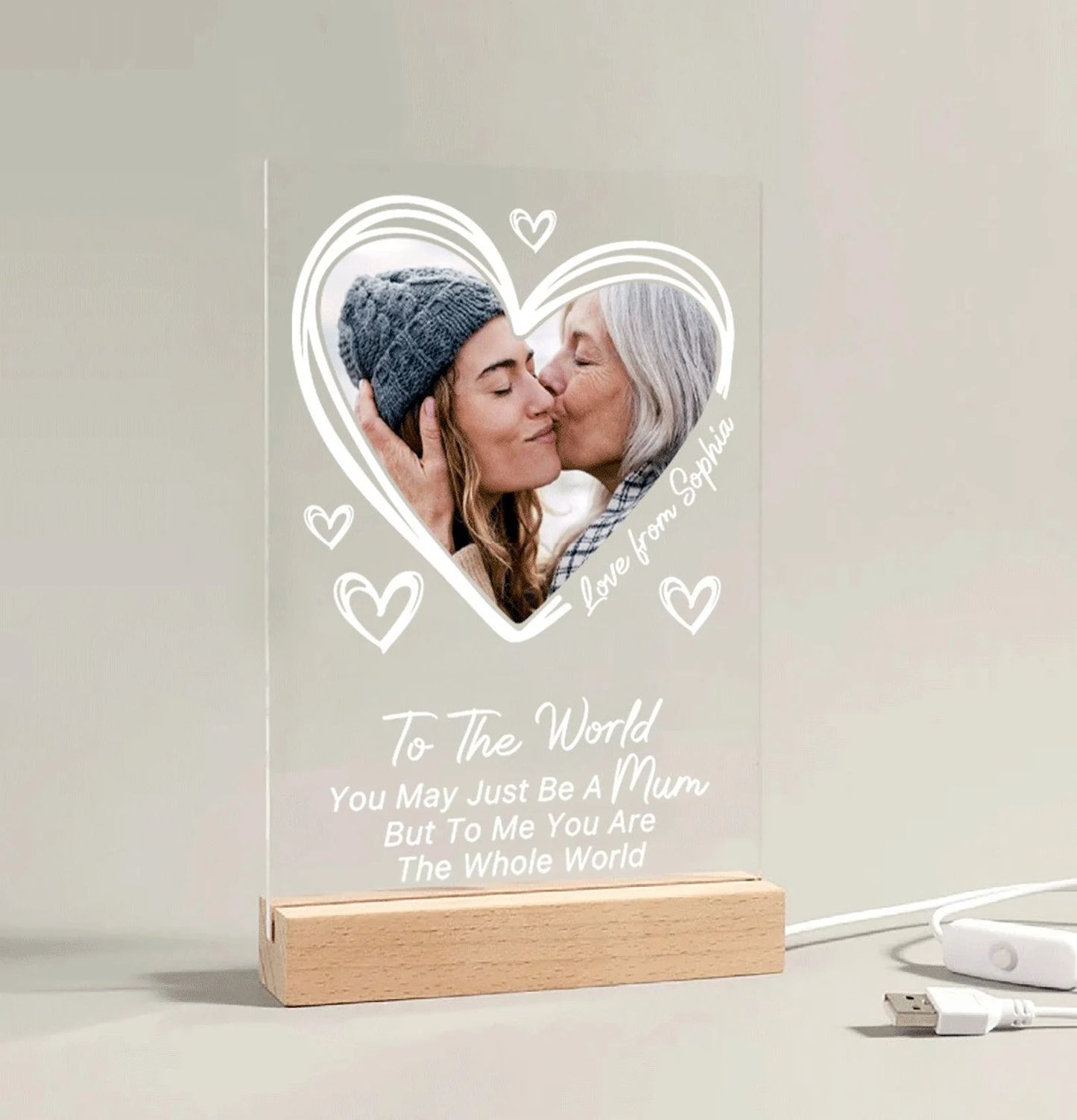 Spersonalizowana szafka nocna ze zdjęciem - prezent dla mamy