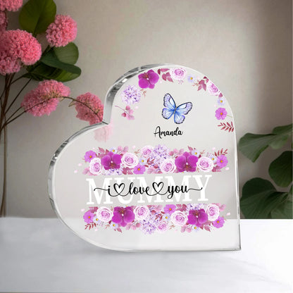 Spersonalizowany akrylowy stojak w kształcie serca