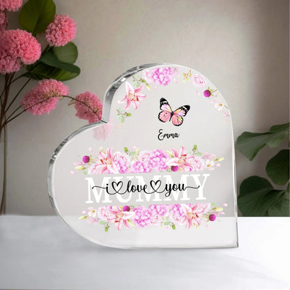 Spersonalizowany akrylowy stojak w kształcie serca