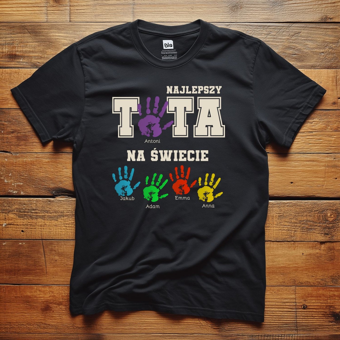 Personalizowana Koszulka Najlepszy Tata Na Świecie z Imionami Dzieci
