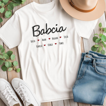 Babcia z Imionami Dzieci - Wzruszający Personalizowany Prezent Rodzinny