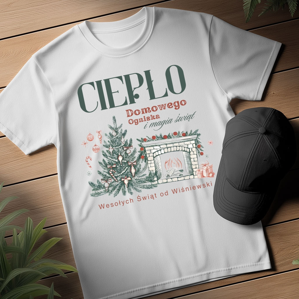 Personalizowana Bluza Świąteczna z Kominkiem i Choinką – Ciepło Domowego Ogniska