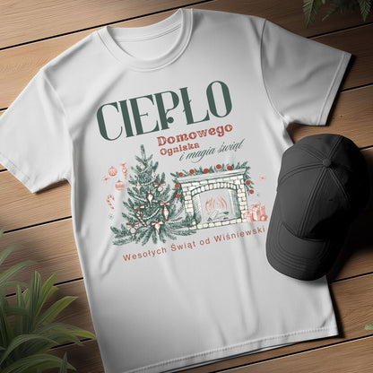 Personalizowana Bluza Świąteczna z Kominkiem i Choinką – Ciepło Domowego Ogniska