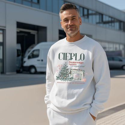 Personalizowana Bluza Świąteczna z Kominkiem i Choinką – Ciepło Domowego Ogniska