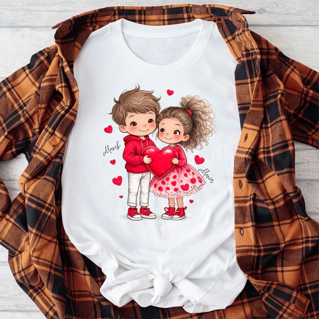 Personalizowana Bluza na Walentynki – Słodka Zakochana Para + Wasze Imiona, Romantyczny Prezent dla Niej