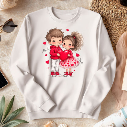 Personalizowana Bluza na Walentynki – Słodka Zakochana Para + Wasze Imiona, Romantyczny Prezent dla Niej
