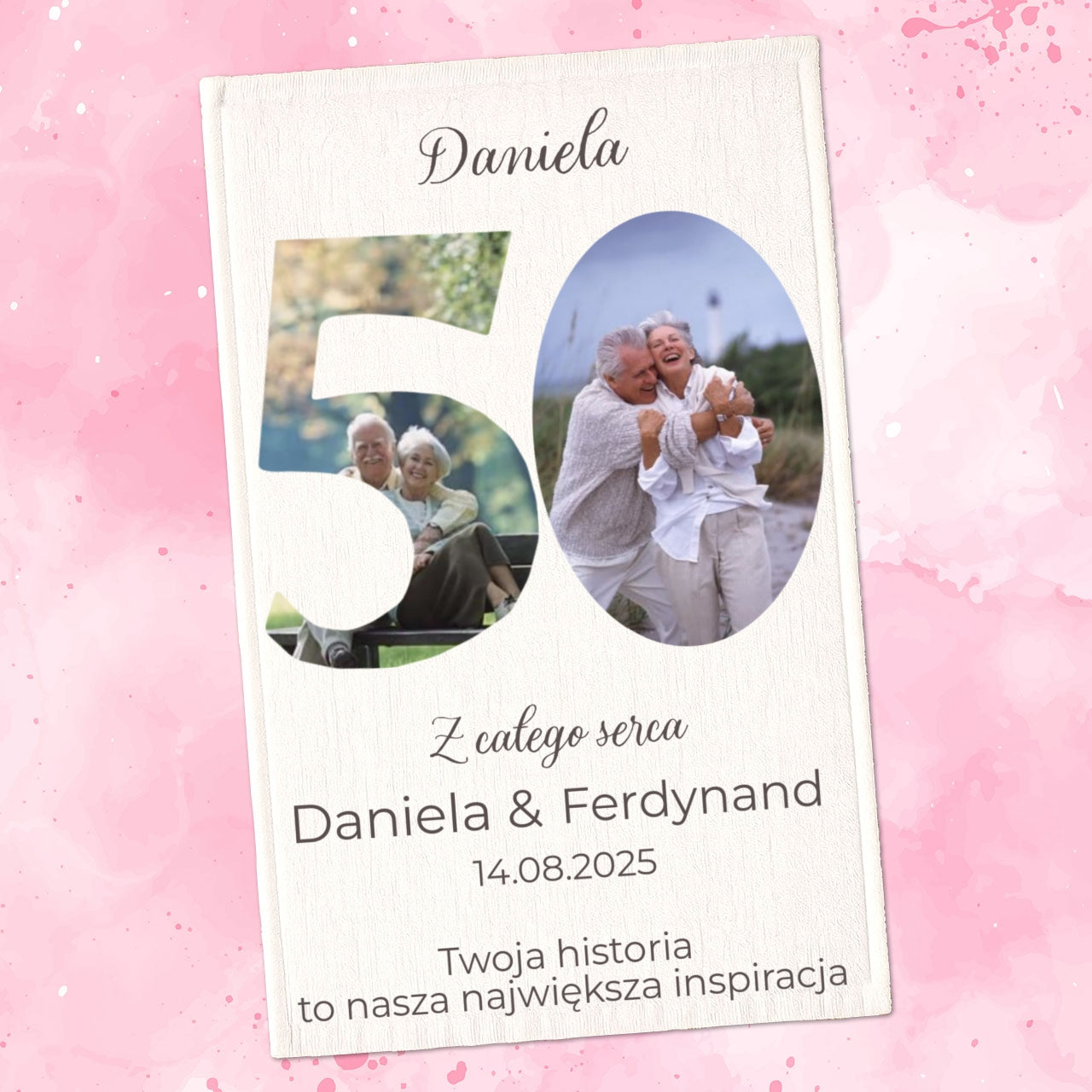 Ręcznik personalizowany – Prezent na 50 Rocznicę Ślubu