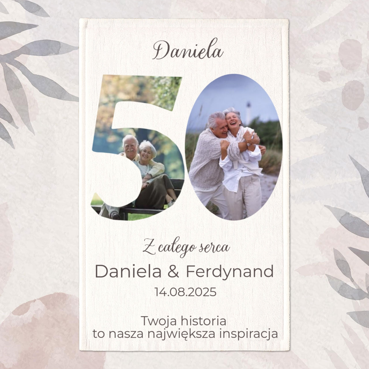 Ręcznik personalizowany – Prezent na 50 Rocznicę Ślubu