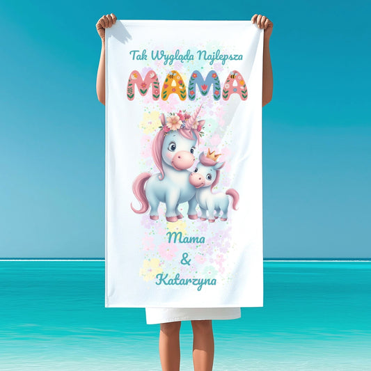 Ręcznik "Tak Wygląda Najlepsza Mama" – z imionami dzieci