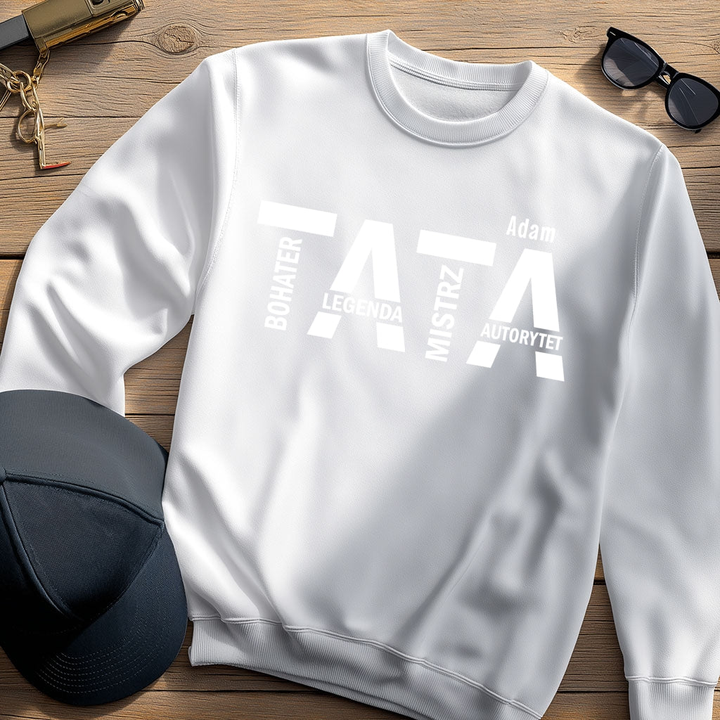 Koszulka męska dla taty z imieniem – prezent na Dzień Ojca, TATA Bohater Legenda
