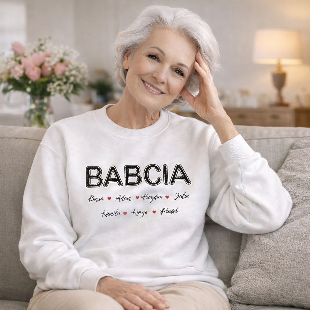 Personalizowany Prezent dla Babci „BABCIA” z Imionami Bliskich, Idealny na Dzień Babci