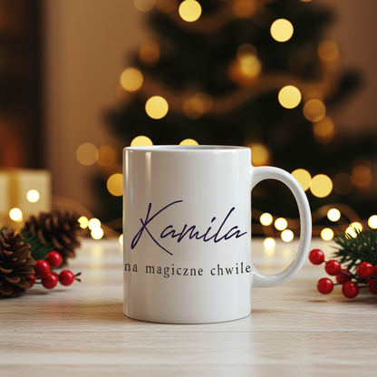 Personalizowany Kubek Świąteczny ze Śnieżnym Bałwankiem i Imieniem – Magiczny Prezent na Boże Narodzenie