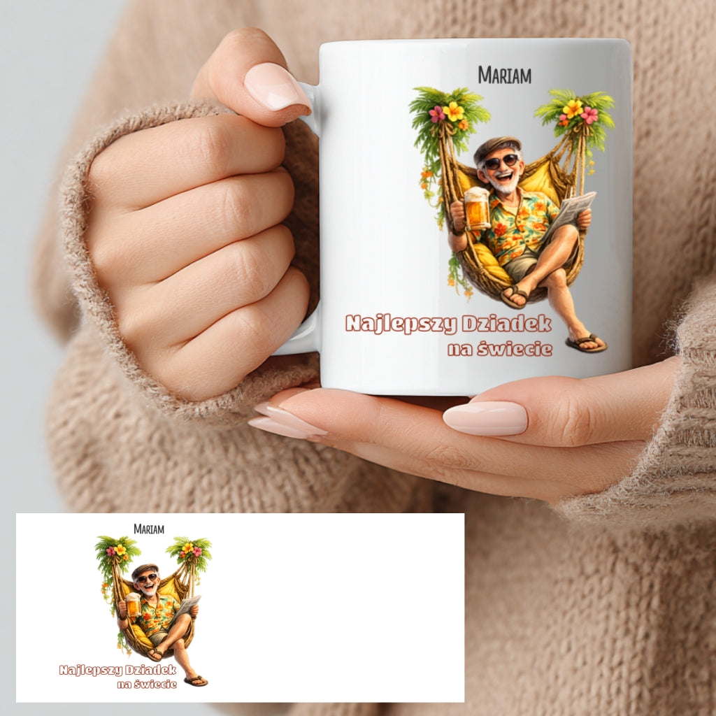 Personalizowany kubek dla Dziadka z imieniem - Najlepszy Dziadek na świecie, idealny prezent