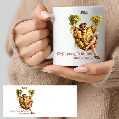 Personalizowany kubek dla Dziadka z imieniem - Najlepszy Dziadek na świecie, idealny prezent
