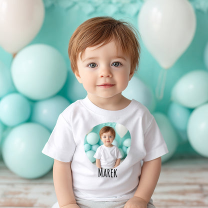 Koszulka Dziecięca z Własnym Zdjęciem i Imieniem – Prezent Personalizowany
