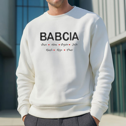 Personalizowany Prezent dla Babci „BABCIA” z Imionami Bliskich, Idealny na Dzień Babci