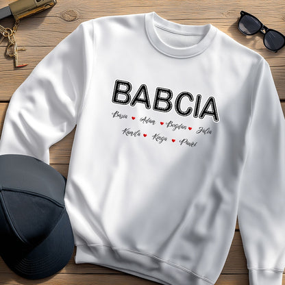 Personalizowany Prezent dla Babci „BABCIA” z Imionami Bliskich, Idealny na Dzień Babci