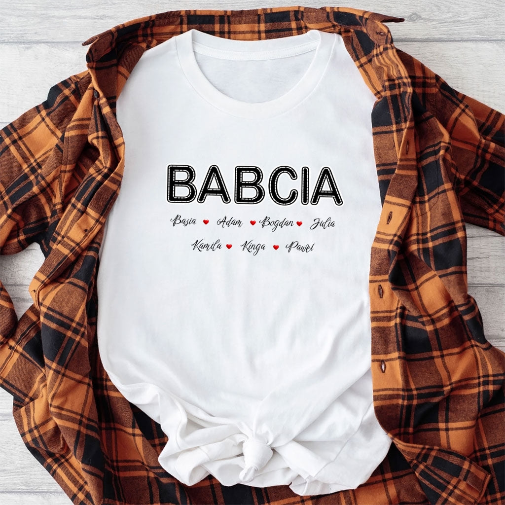 Personalizowany Prezent dla Babci „BABCIA” z Imionami Bliskich, Idealny na Dzień Babci