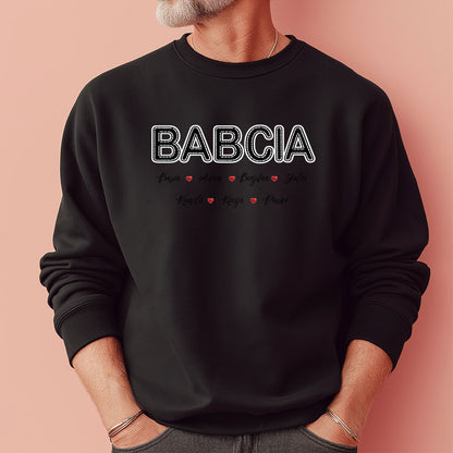 Personalizowany Prezent dla Babci „BABCIA” z Imionami Bliskich, Idealny na Dzień Babci