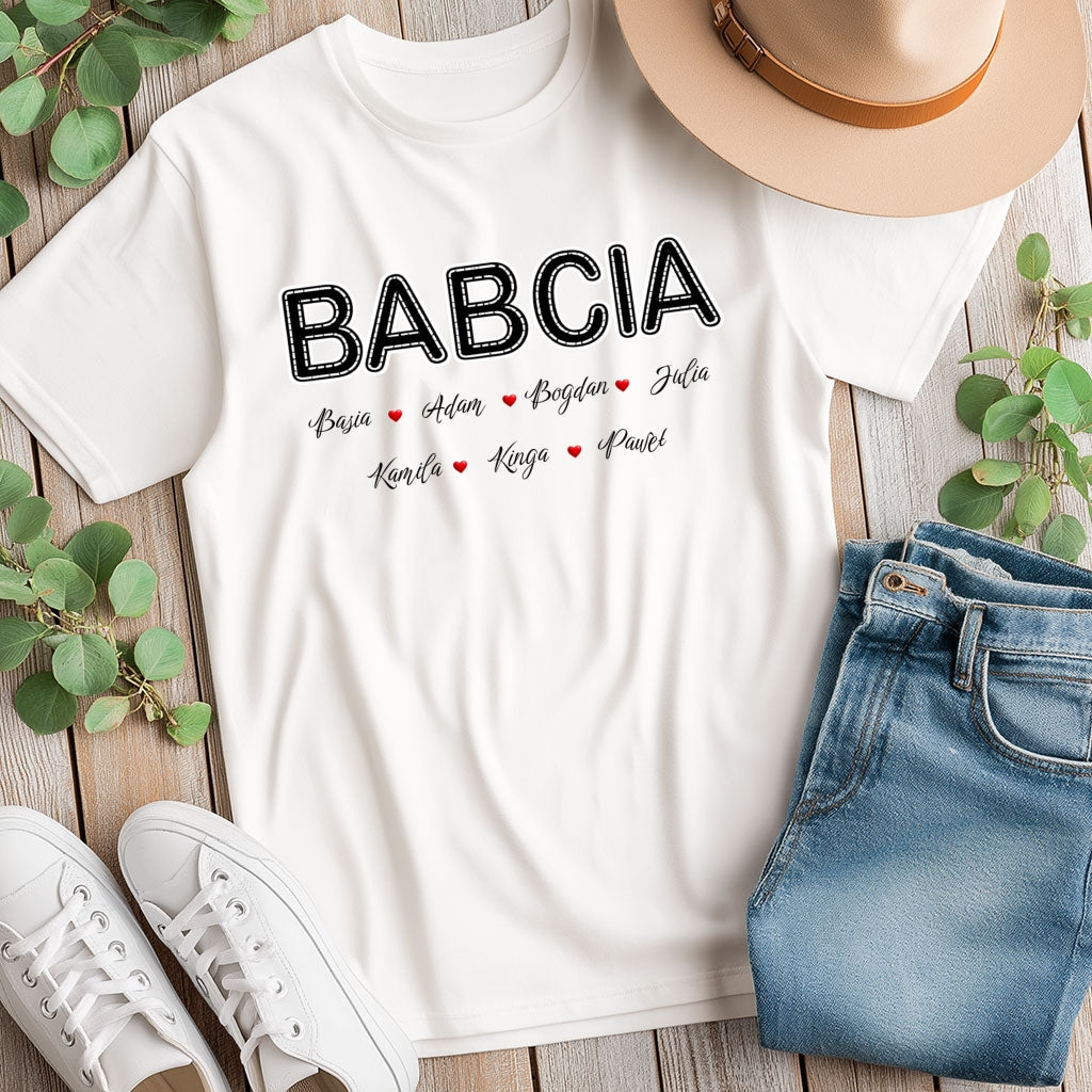 Personalizowany Prezent dla Babci „BABCIA” z Imionami Bliskich, Idealny na Dzień Babci