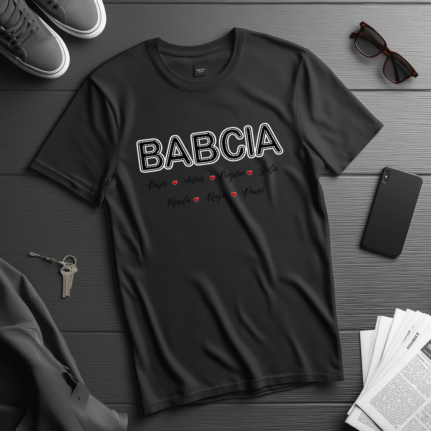 Personalizowany Prezent dla Babci „BABCIA” z Imionami Bliskich, Idealny na Dzień Babci