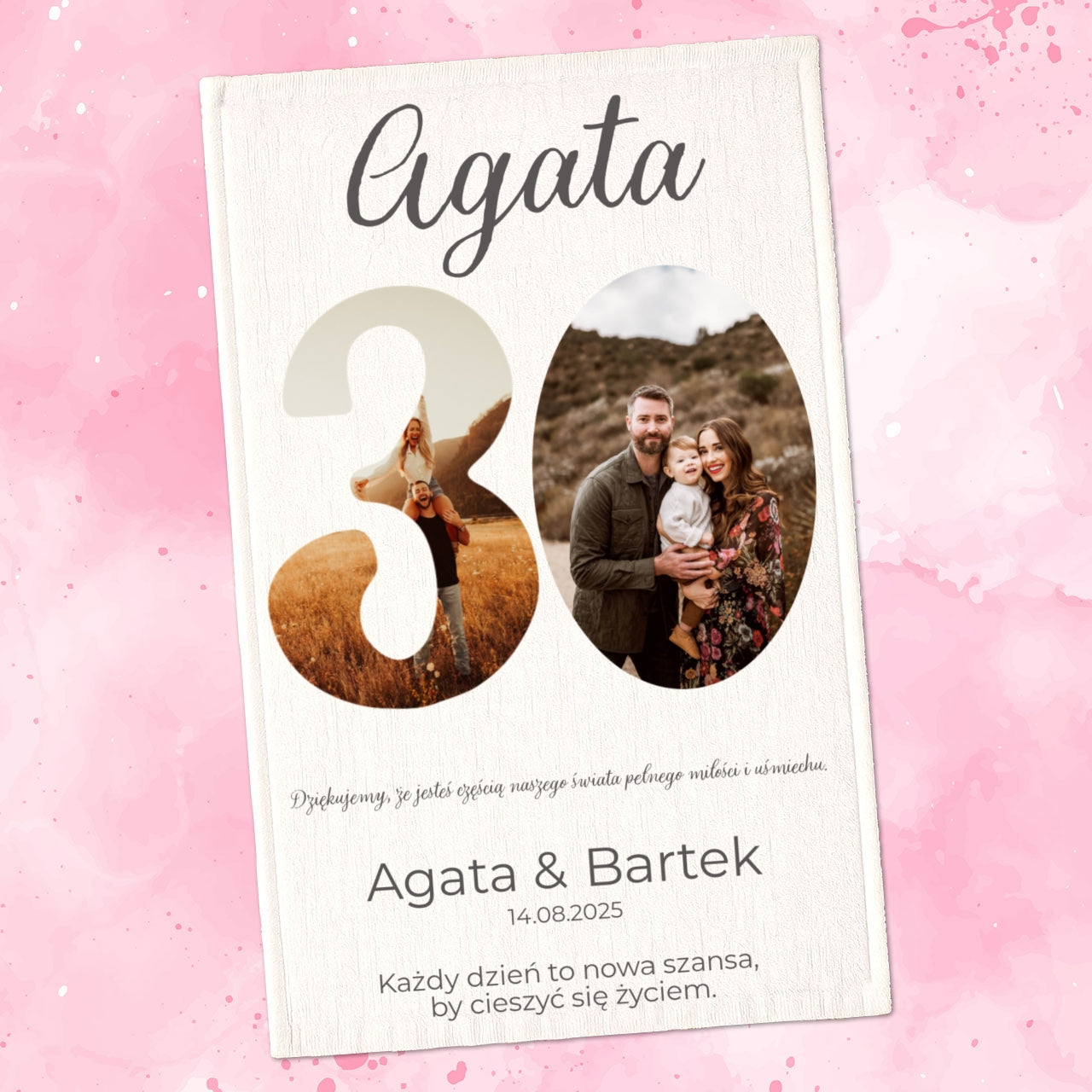 Ręcznik personalizowany – Prezent na 30 Rocznicę Ślubu