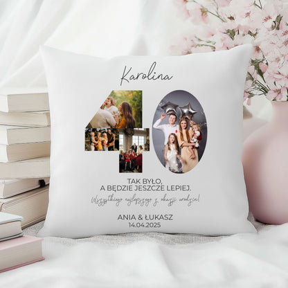 Personalizowana poszewka ze zdjęciami i imionami – Prezent rocznicowy