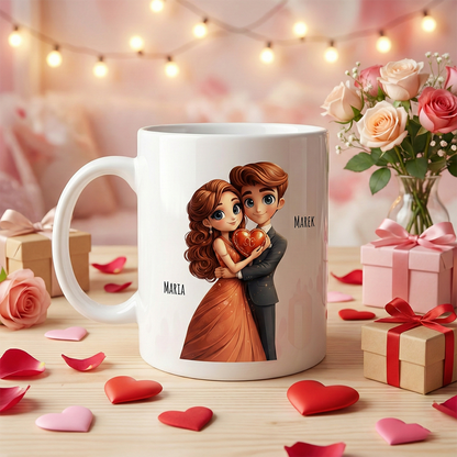 Kubek dla Zakochanych z Waszymi Imionami – Wyjątkowy Prezent na Walentynki