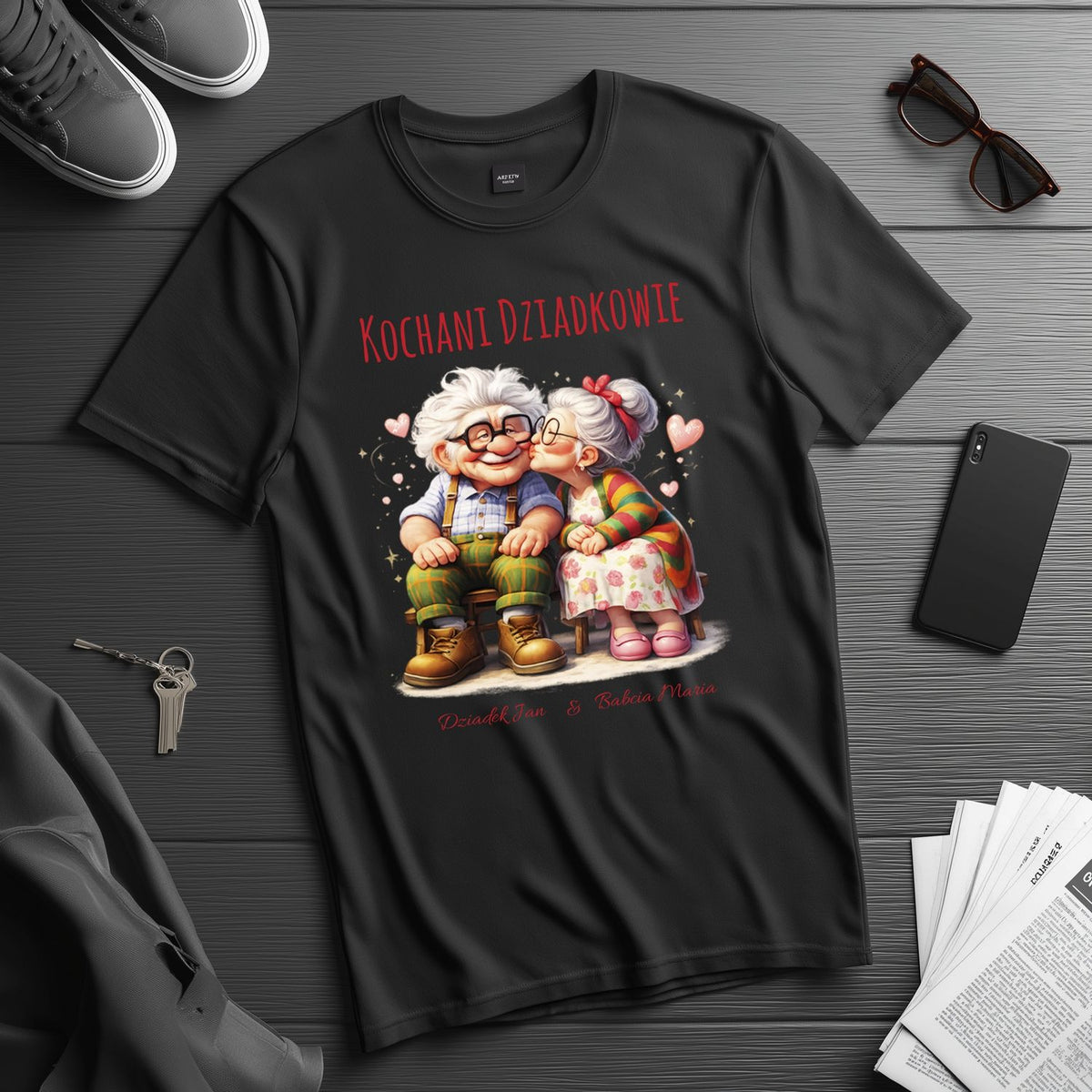 Kochani Dziadkowie – personalizowany prezent z imionami Babci i Dziadka