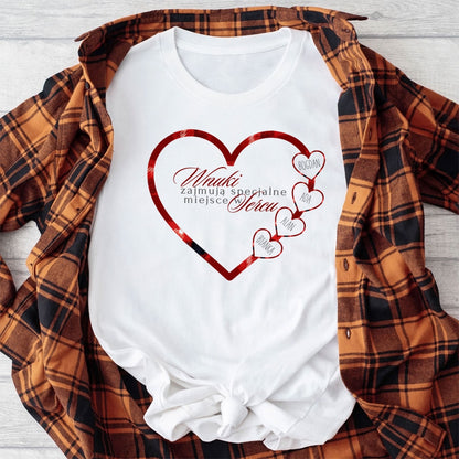 Personalizowany Świąteczny Swetshirt „Wnuki Zajmują Specjalne Miejsce w Sercu” – Prezent Rodzinny z Imionami Wnuków