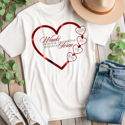 Personalizowany Świąteczny Swetshirt „Wnuki Zajmują Specjalne Miejsce w Sercu” – Prezent Rodzinny z Imionami Wnuków