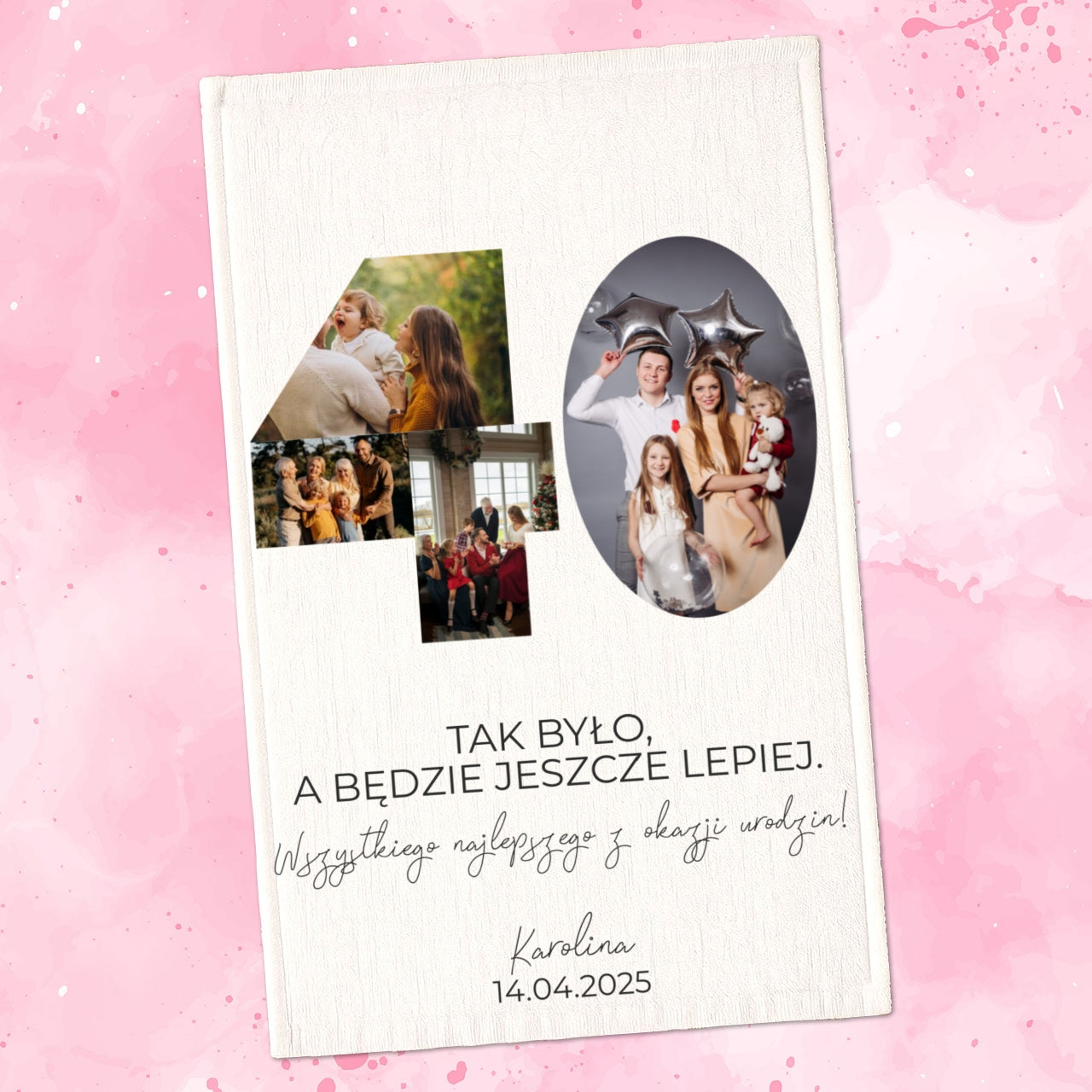 Personalizowany ręcznik na rocznicę – ze zdjęciami i imionami