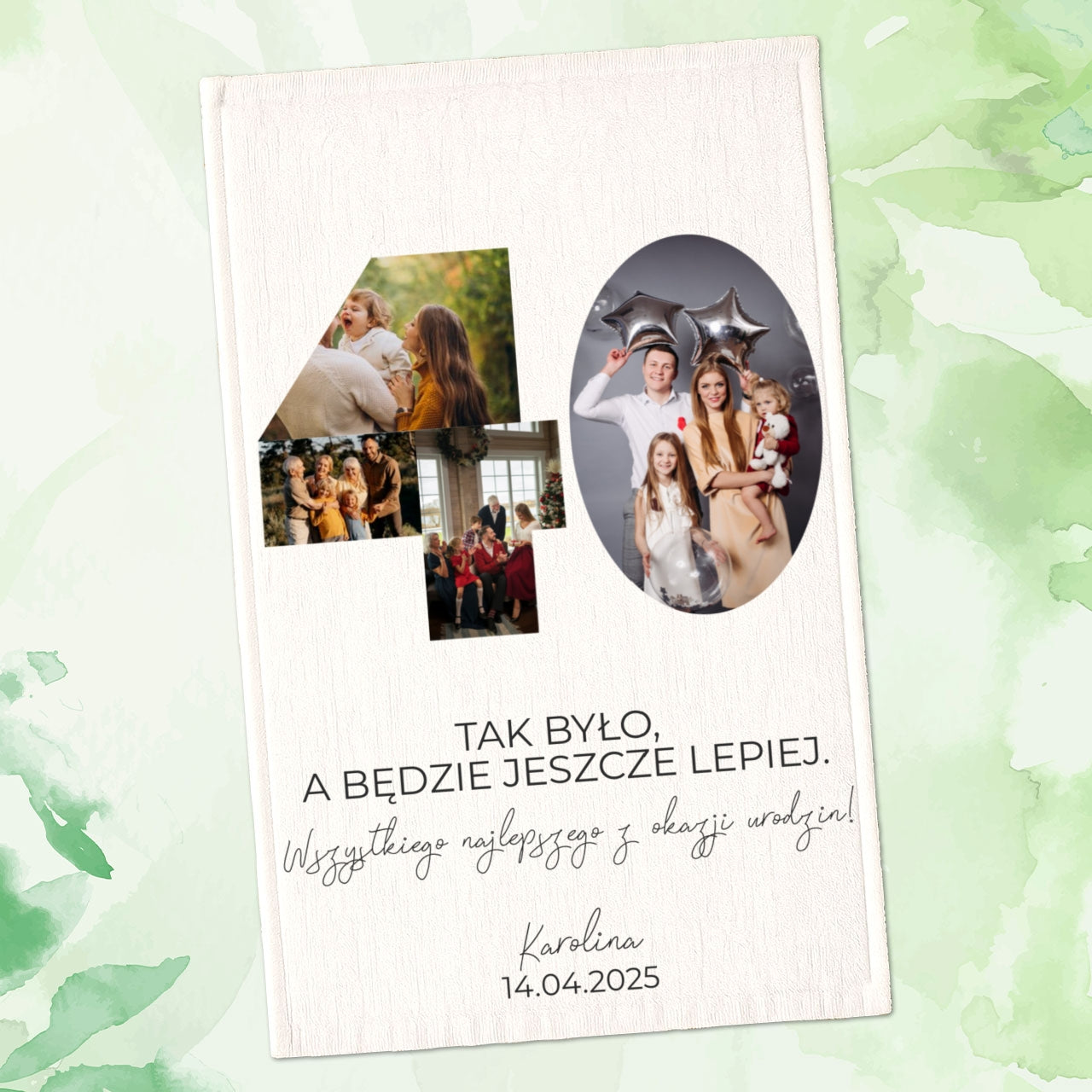 Personalizowany ręcznik na rocznicę – ze zdjęciami i imionami