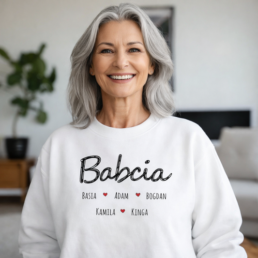 Babcia z Imionami Dzieci - Wzruszający Personalizowany Prezent Rodzinny