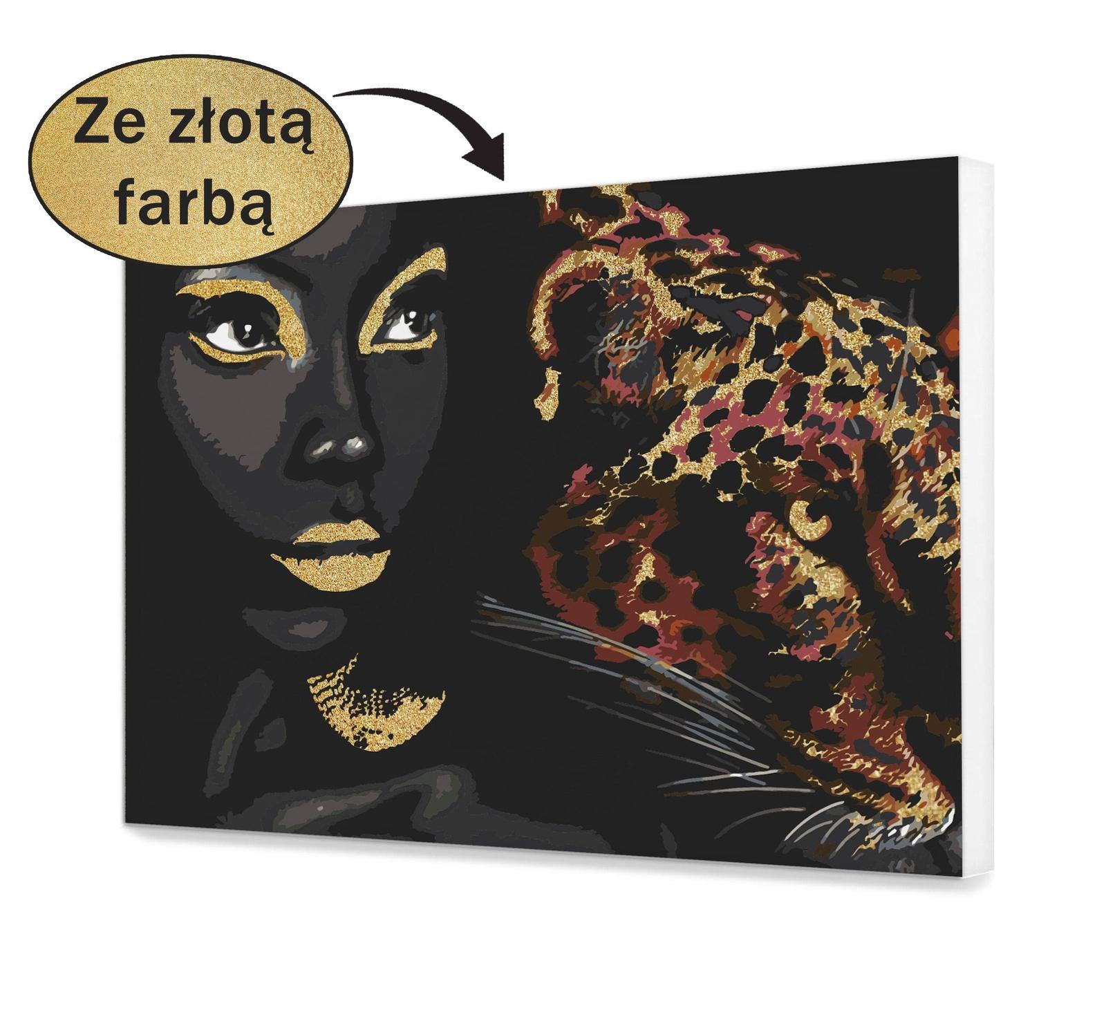 Kobieta i Tygrys Złote Elementy YY0399